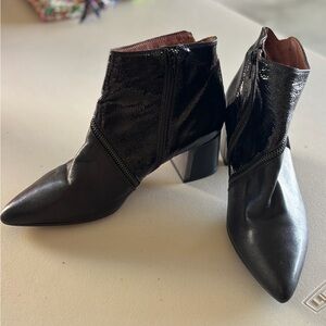 Elegant Black Patent Ankle Booties